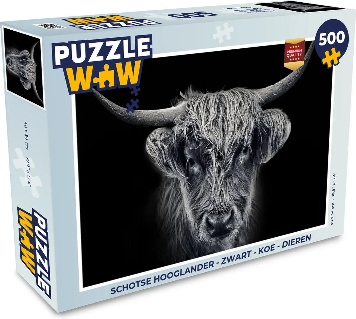 PuzzleWow Schotse Hooglander Legpuzzel 500 Stuks - Multicolor