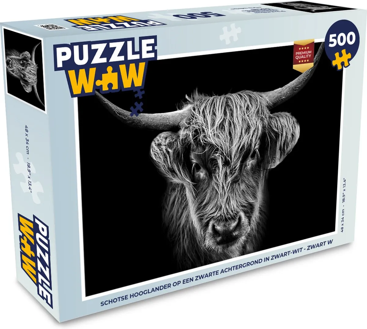 PuzzleWow Schotse Hooglander Legpuzzel 500 Stuks - Multicolor