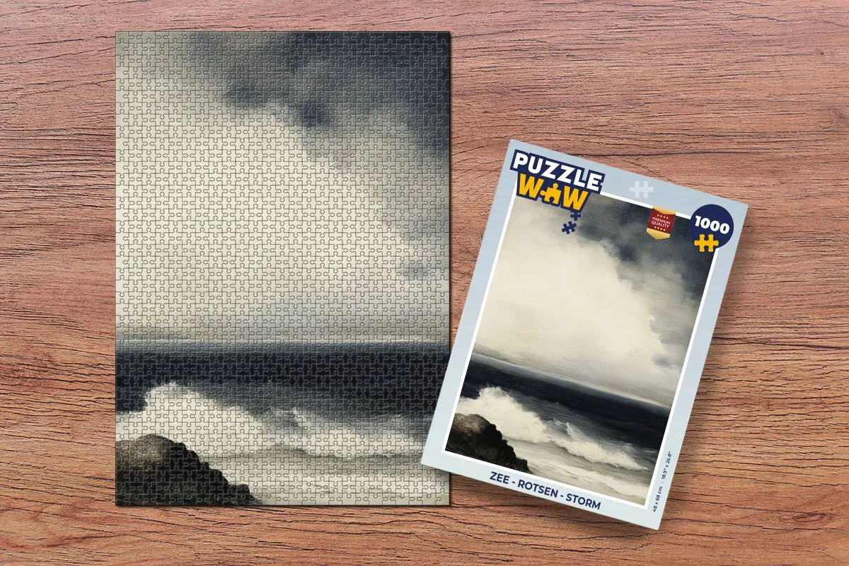 PuzzleWow Legpuzzel Zee - Rotsen Storm 1000 Stuks