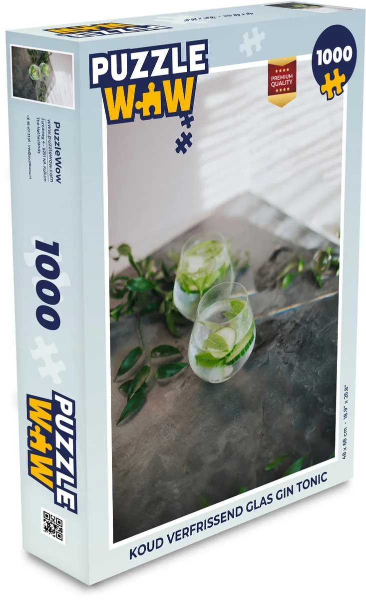 PuzzleWow Gin Tonic Legpuzzel 1000 Stuks - Multicolor
