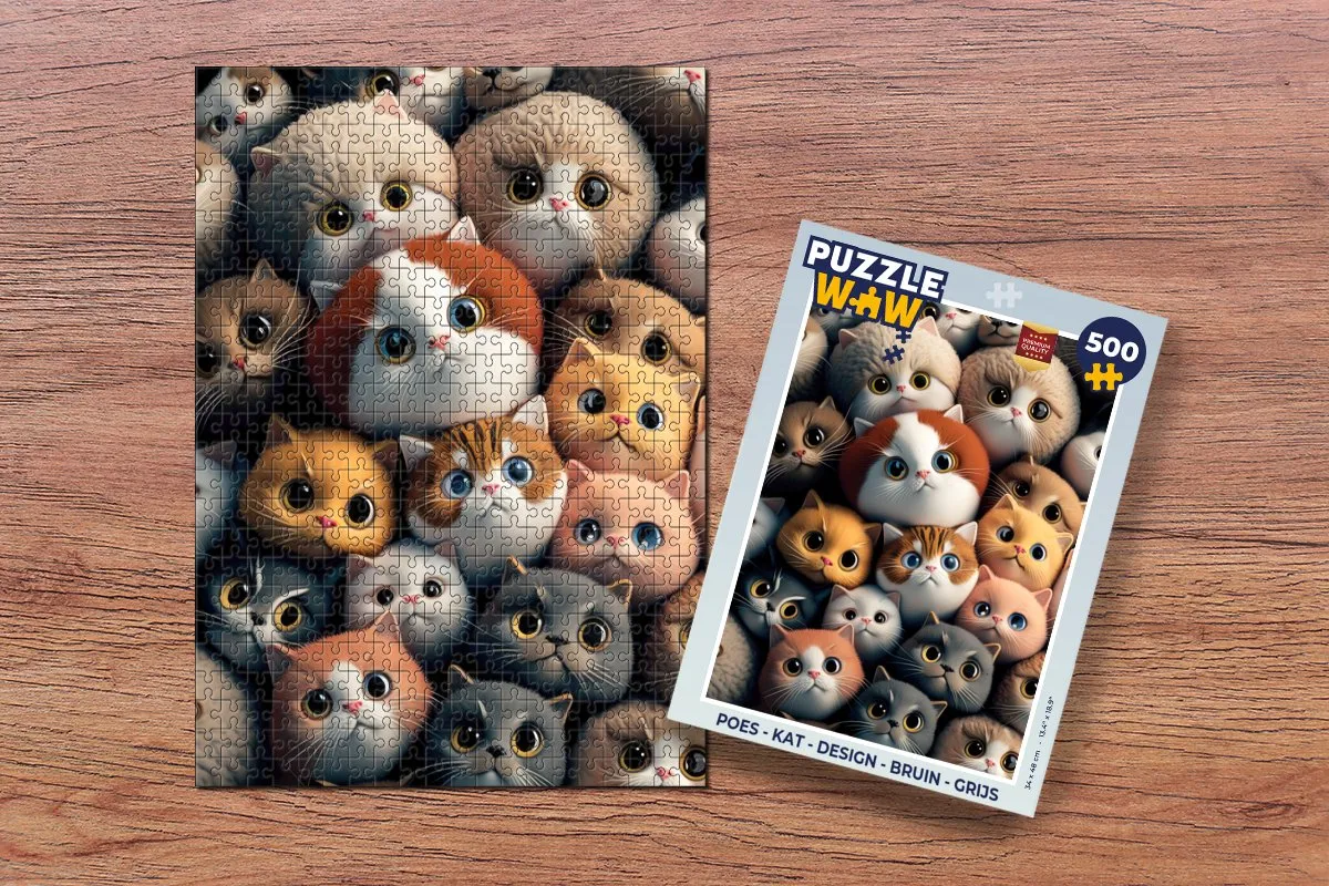PuzzleWow Poes Design Legpuzzel 500 Stuks - Multicolor
