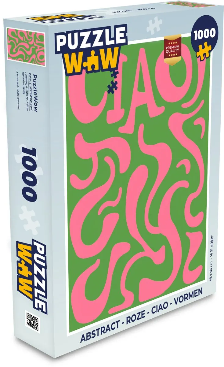 PuzzleWow Abstract Legpuzzel 1000 Stuks - Roze
