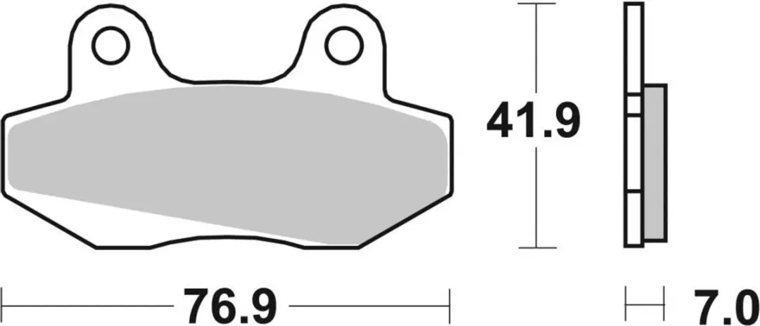 SBS Plaquette de frein 551HF - Moto 50cc - Zwart - afbeelding 2 van 2
