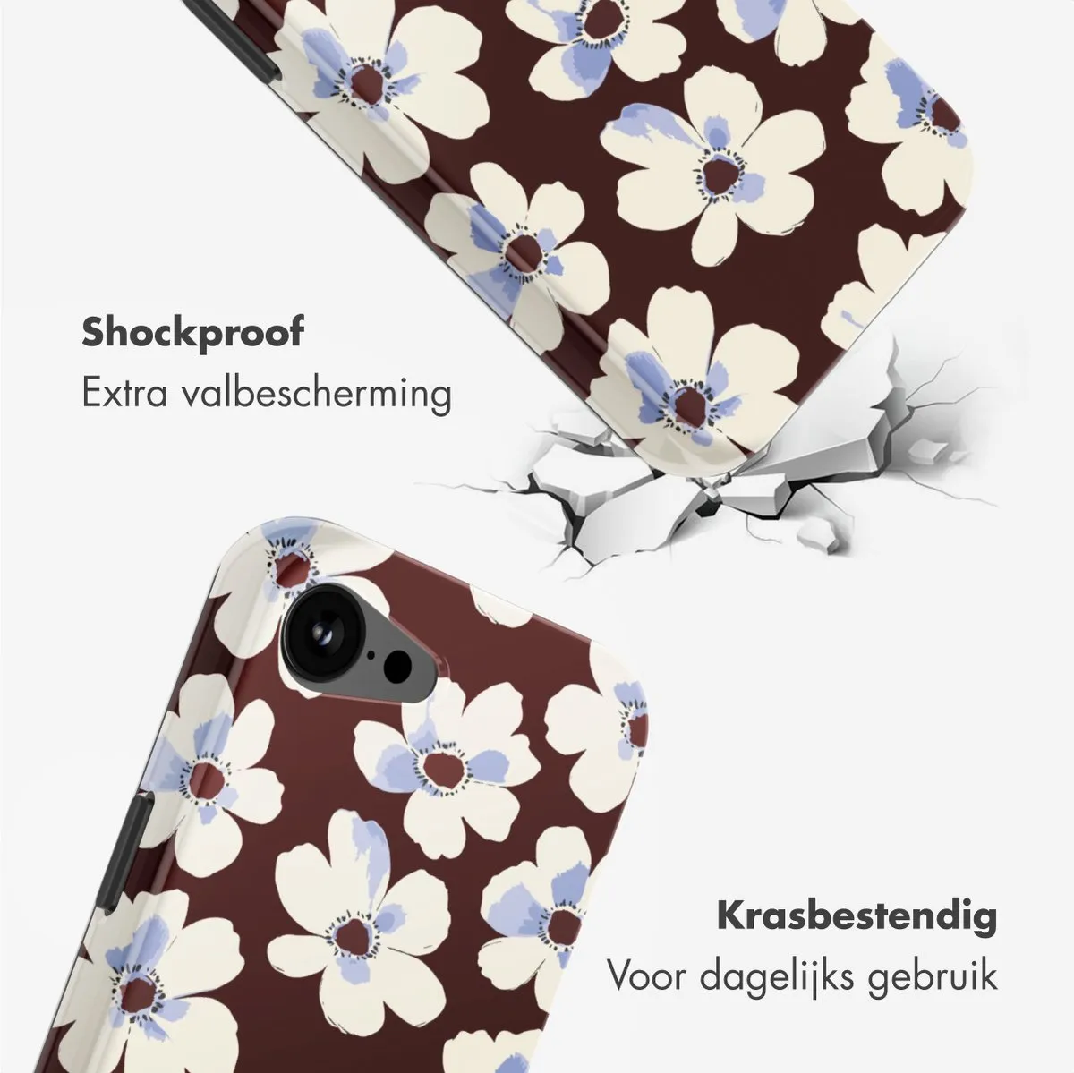 Selencia Hoesje iPhone 16e Choco Flower Pop - MagSafe
