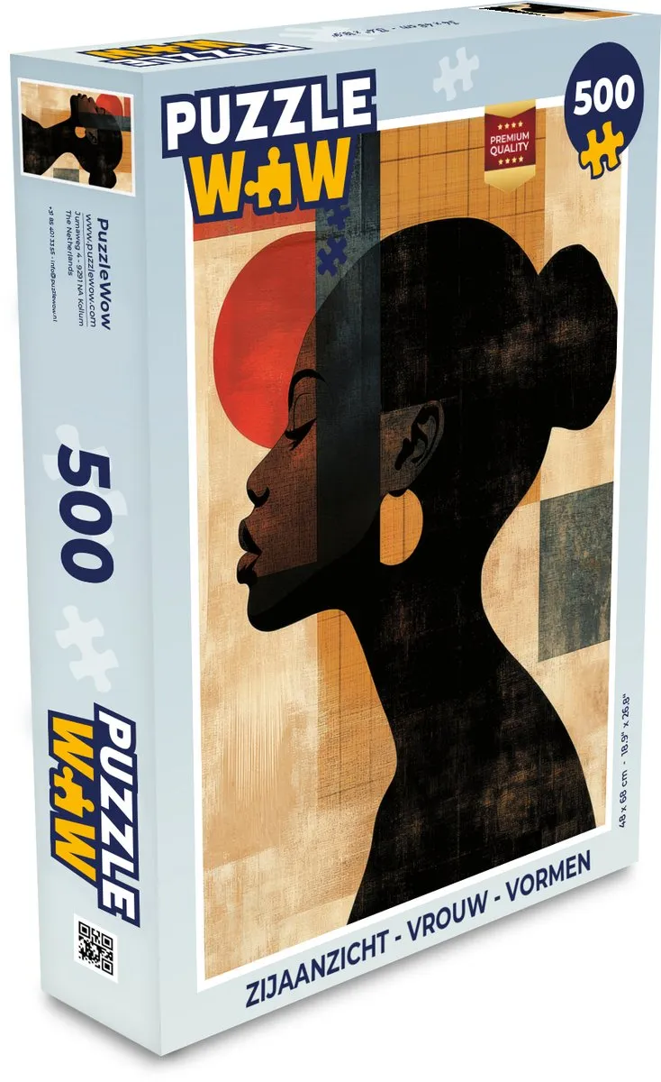PuzzleWow Legpuzzel Zijaanzicht Vrouw Vormen 500 Stuks