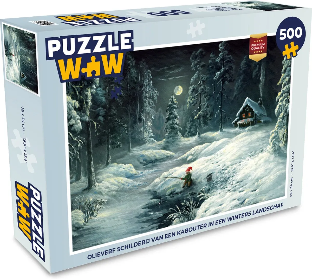 PuzzleWow Kabouter Winters Landschap Legpuzzel 500 Stuks