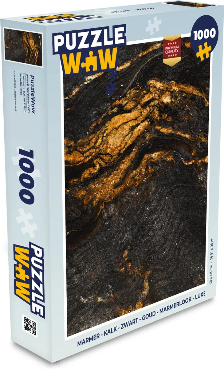 PuzzleWow Marmerlook Legpuzzel 1000 Stuks - Multicolor