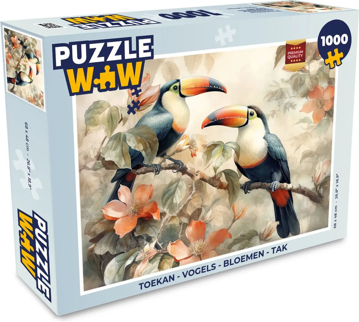PuzzleWow Vogels & Bloemen Legpuzzel 1000 Stuks - Multicolor