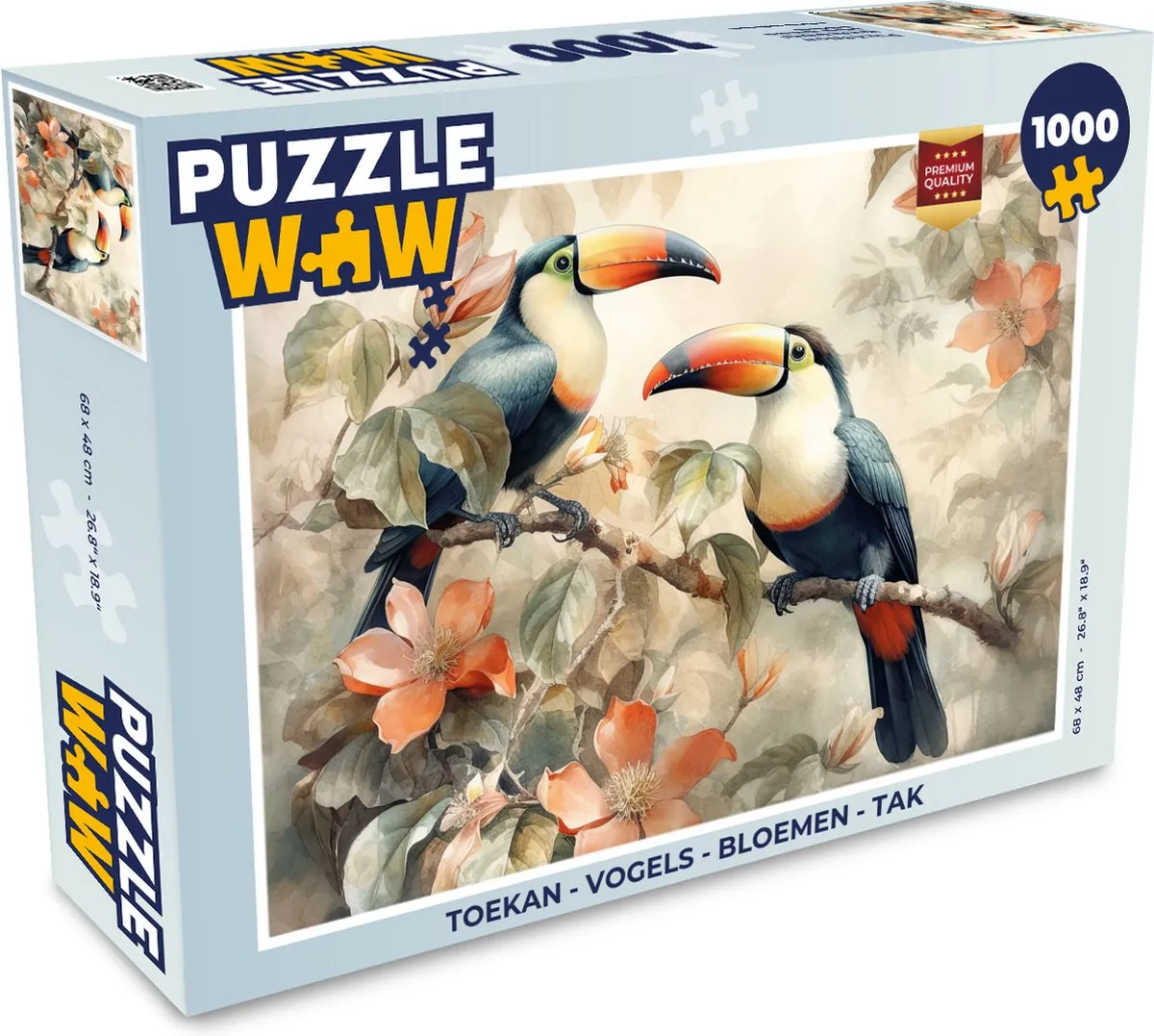 PuzzleWow Vogels & Bloemen Legpuzzel 1000 Stuks - Multicolor