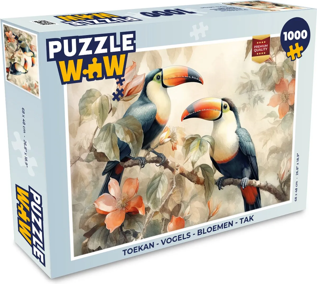 PuzzleWow Vogels & Bloemen Legpuzzel 1000 Stuks - Multicolor