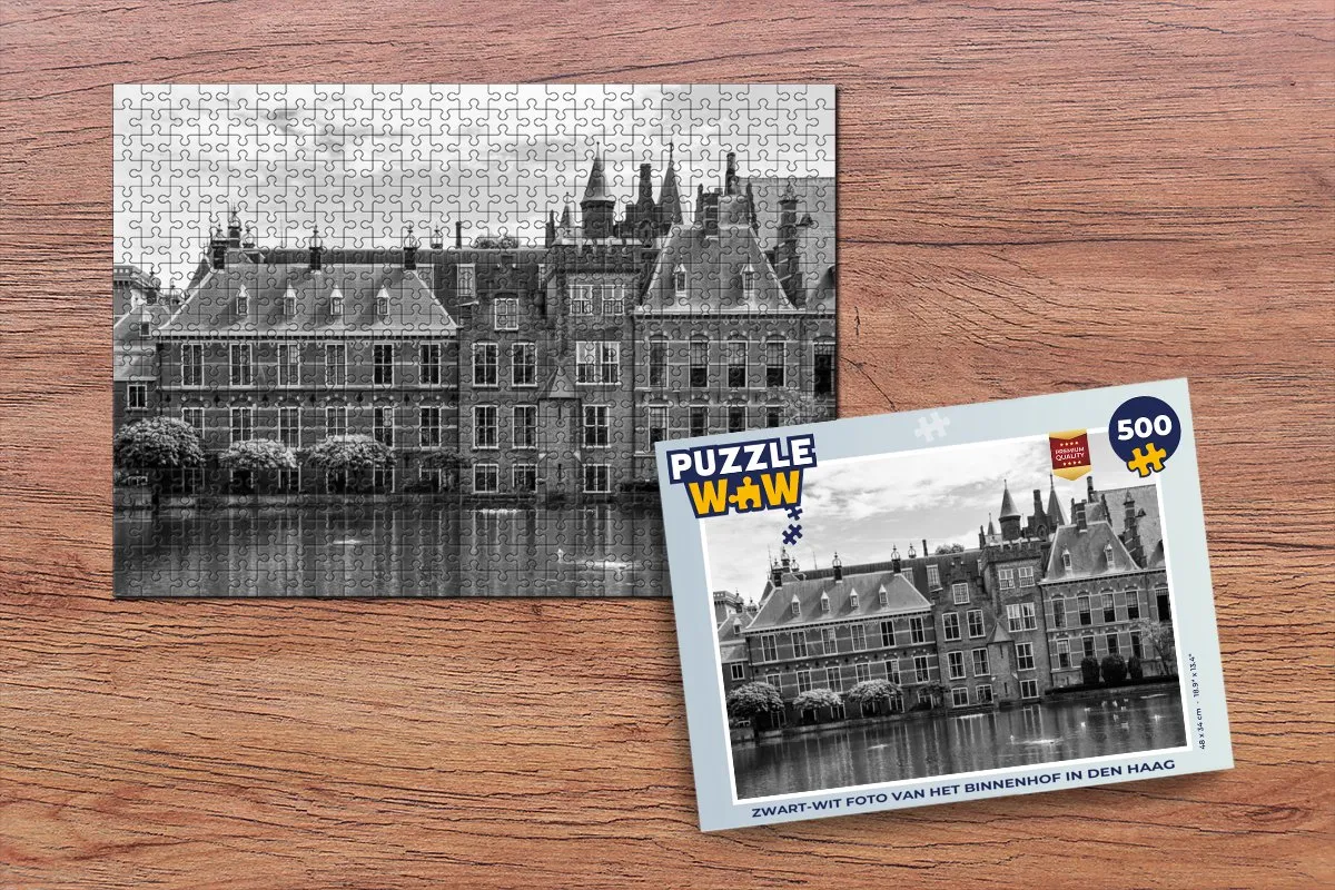 PuzzleWow Den Haag Binnenhof Legpuzzel 500 Stuks - Multicolor