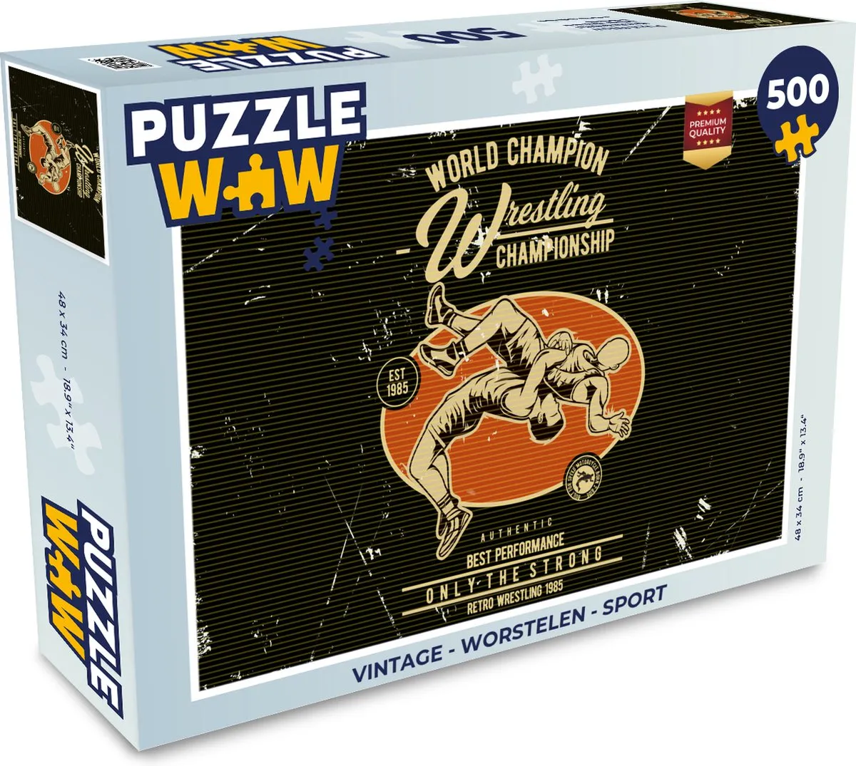 PuzzleWow Vintage Worstelen Legpuzzel 500 Stuks