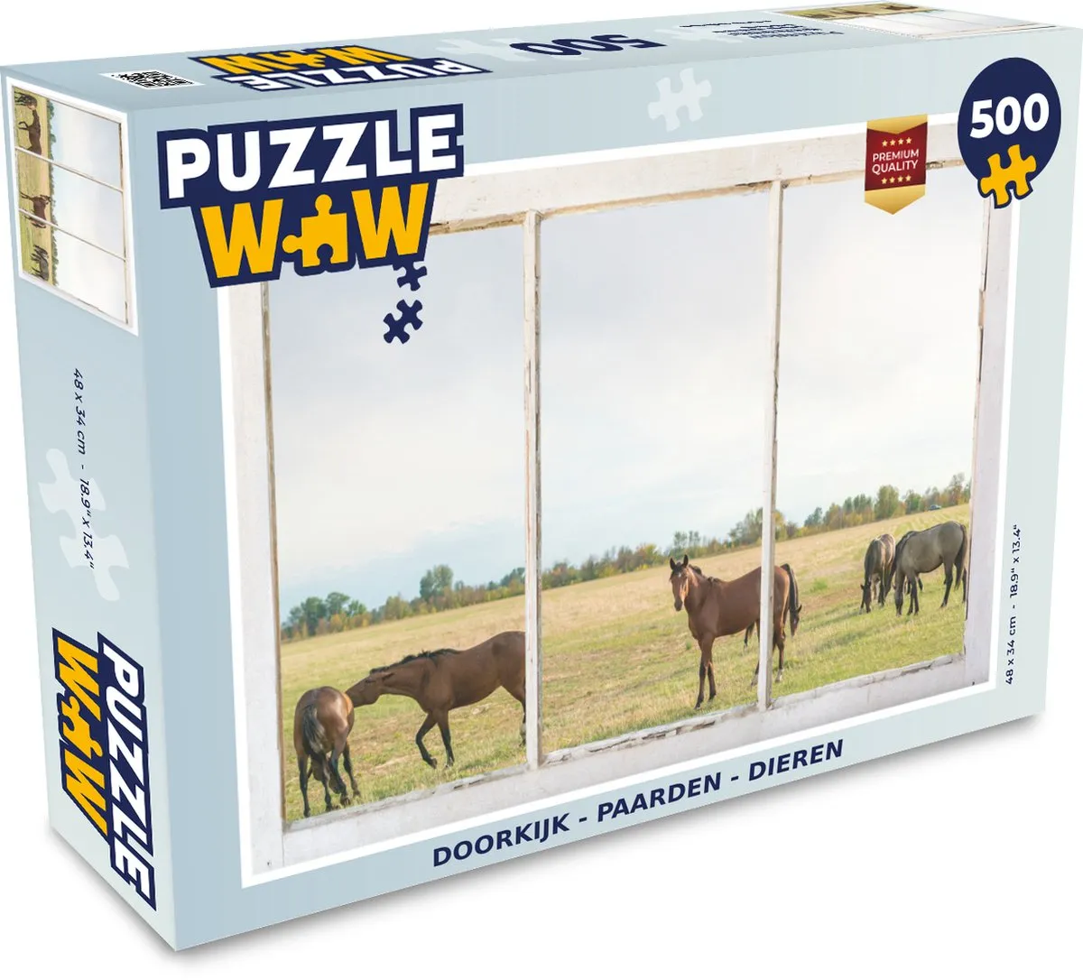 PuzzleWow Doorkijk Paarden Legpuzzel 500 Stuks