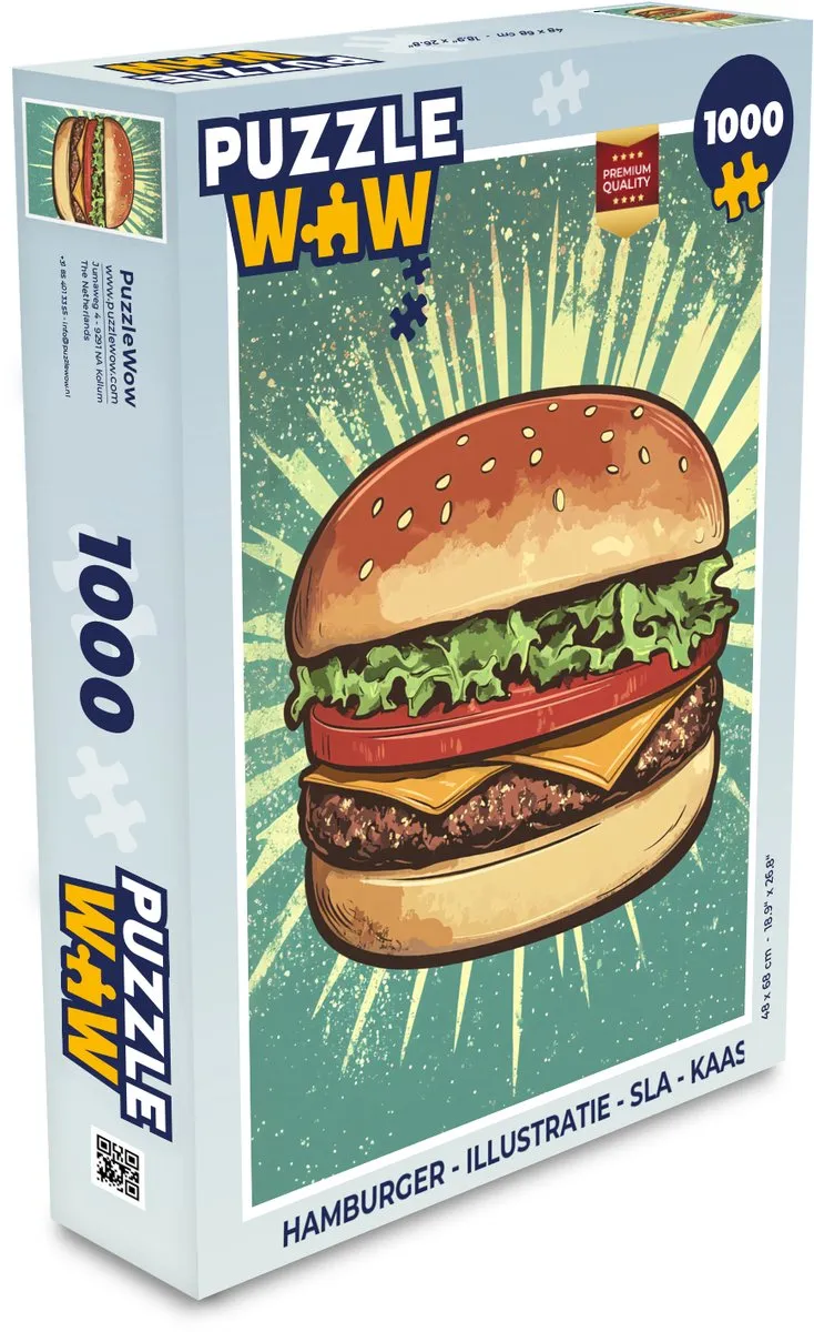PuzzleWow Hamburger Legpuzzel 1000 Stuks