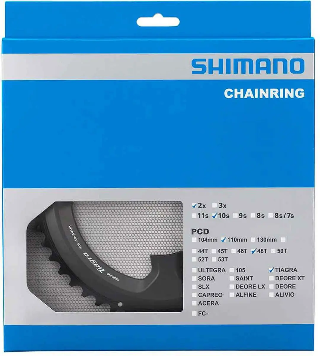 Shimano Tiagra FC-4700 Kettingblad 48T - 2x10-speed - 110mm BCD - Zwart - afbeelding 2 van 3