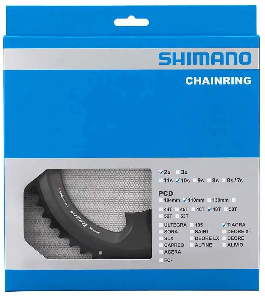 Shimano Tiagra FC-4700 Kettingblad 48T - 2x10-speed - 110mm BCD - Zwart - afbeelding 3 van 3