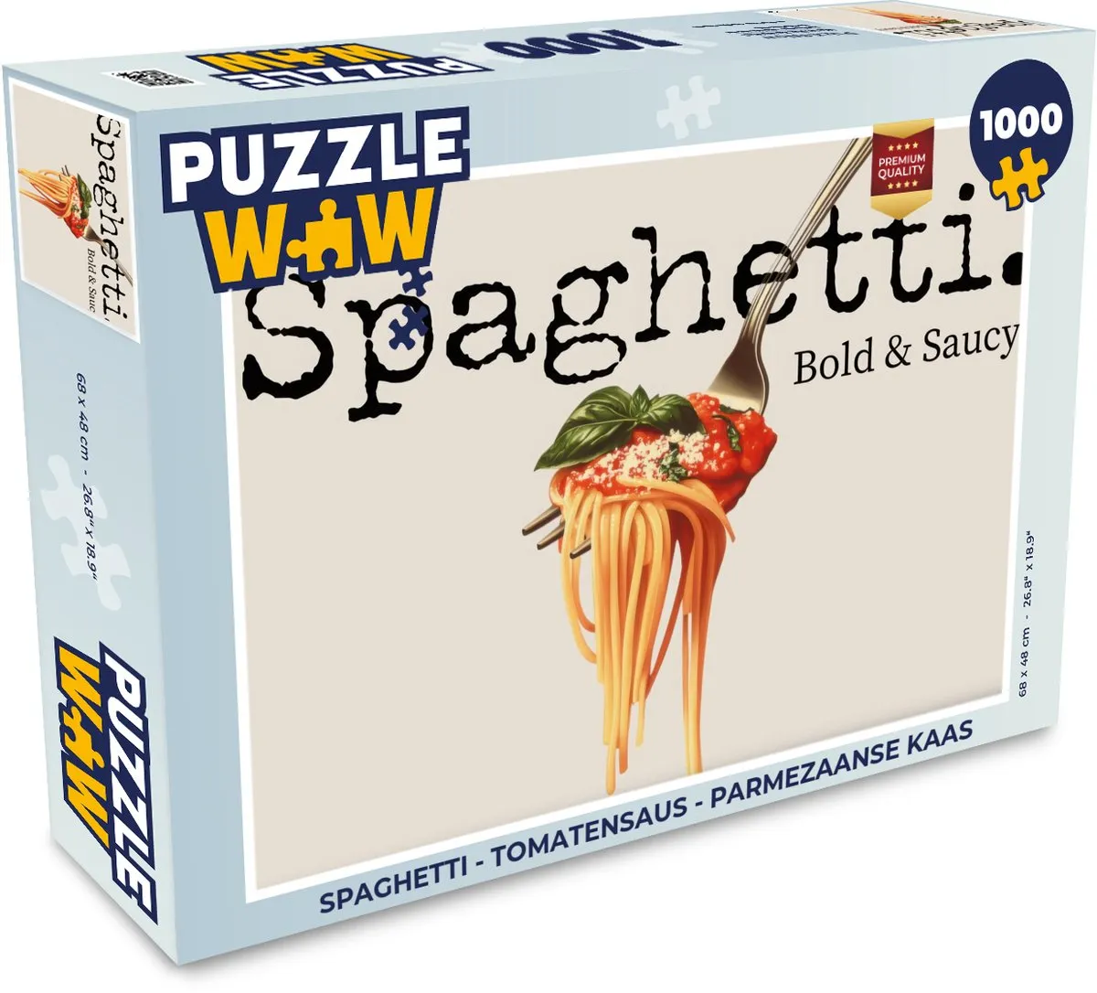 PuzzleWow Spaghetti Legpuzzel 1000 Stuks - Tomatensaus & Parmezaanse Kaas