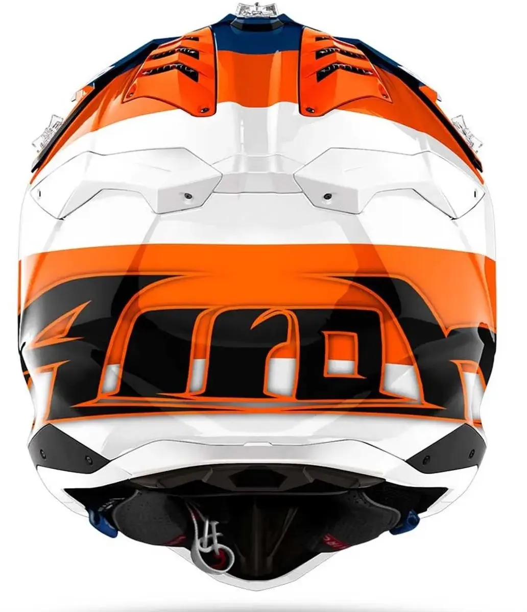 Airoh Aviator 3 Monarch Crosshelm XL - Wit/Blauw/Oranje