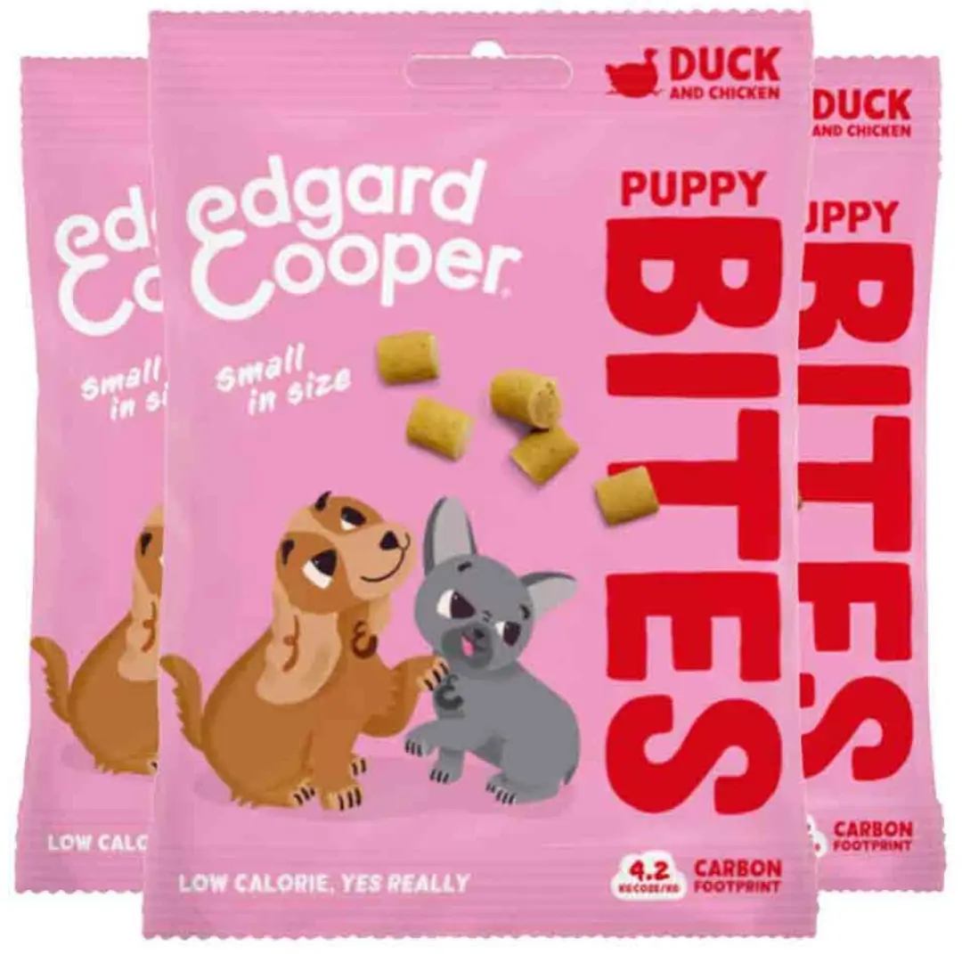 3x Edgard & Cooper Puppy Bite S Eend & Kip 50 gr