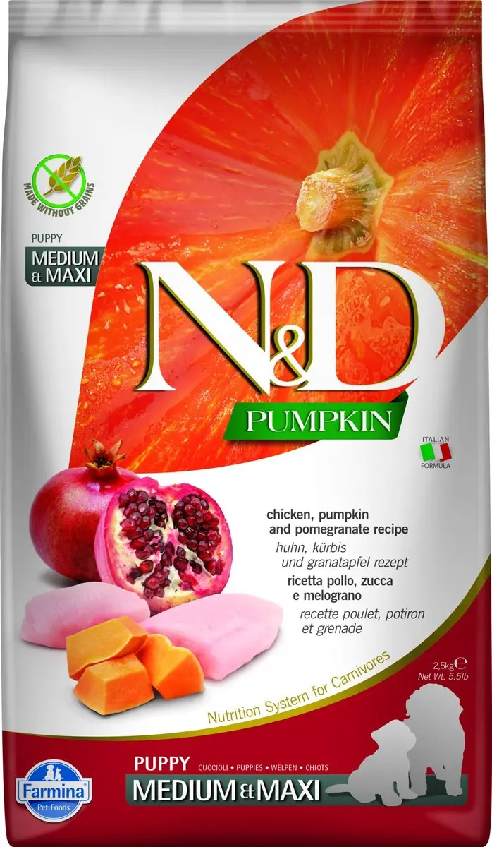 FARMINA N&D Chicken, Pumpkin & Pomegranate Puppy Medium & Maxi