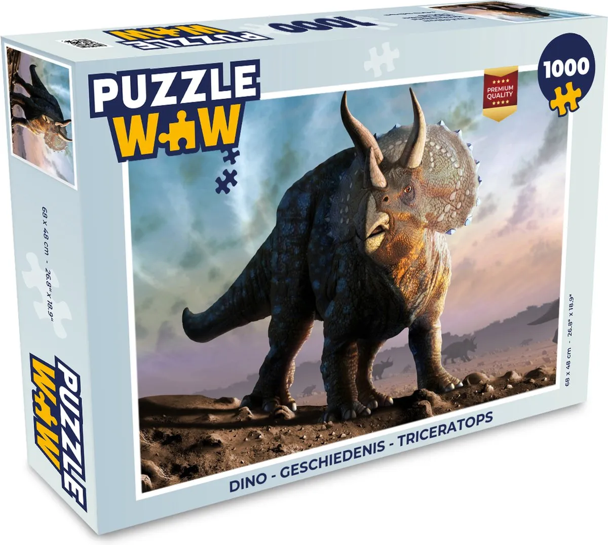 PuzzleWow Dino Geschiedenis Triceratops Legpuzzel 1000 Stuks