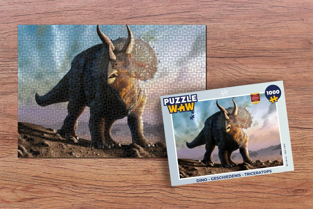 PuzzleWow Dino Geschiedenis Triceratops Legpuzzel 1000 Stuks - Multicolor