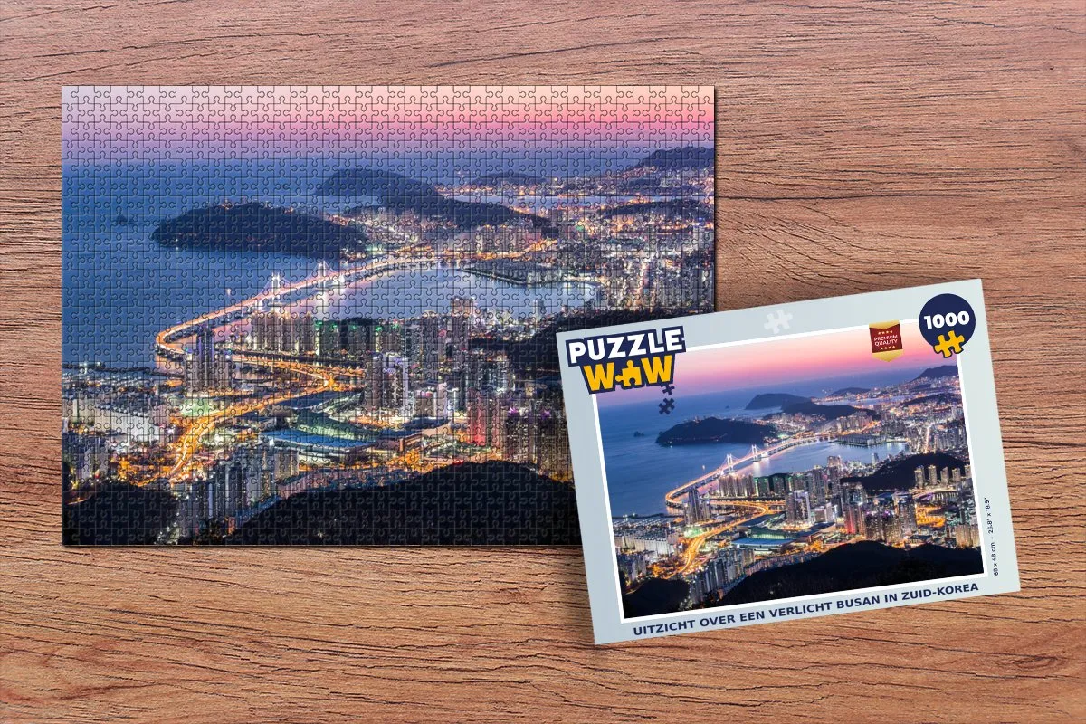 PuzzleWow Legpuzzel Busan 1000 Stuks - Multicolor