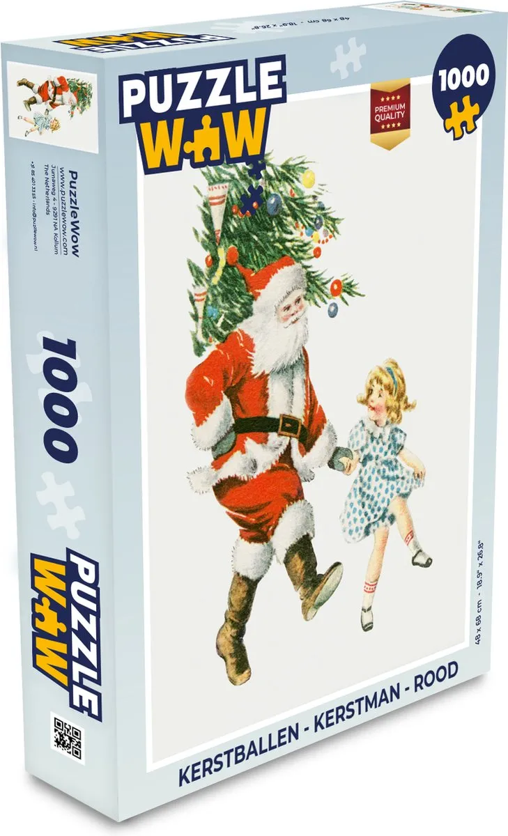 PuzzleWow Kerstboom Kerstman Legpuzzel 1000 Stuks