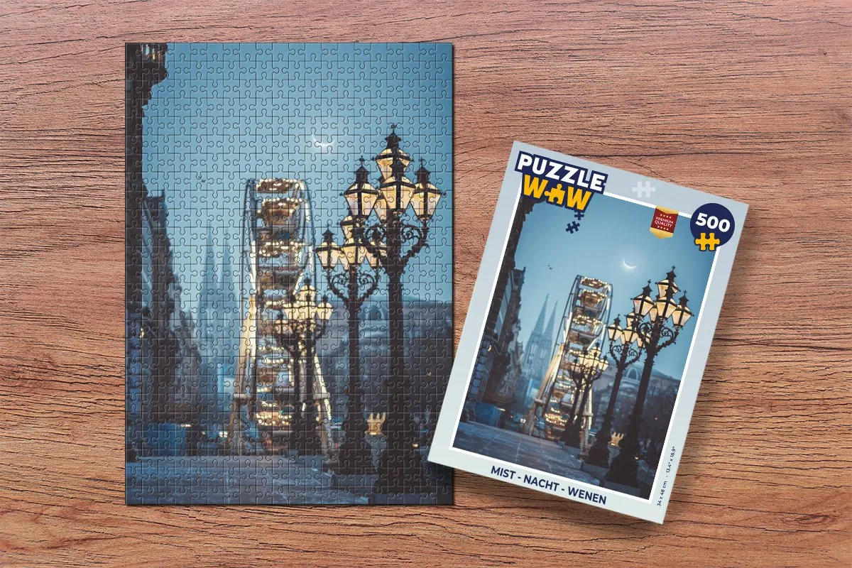 PuzzleWow Mist - Nacht - Wenen Legpuzzel 500 Stuks - Multicolor