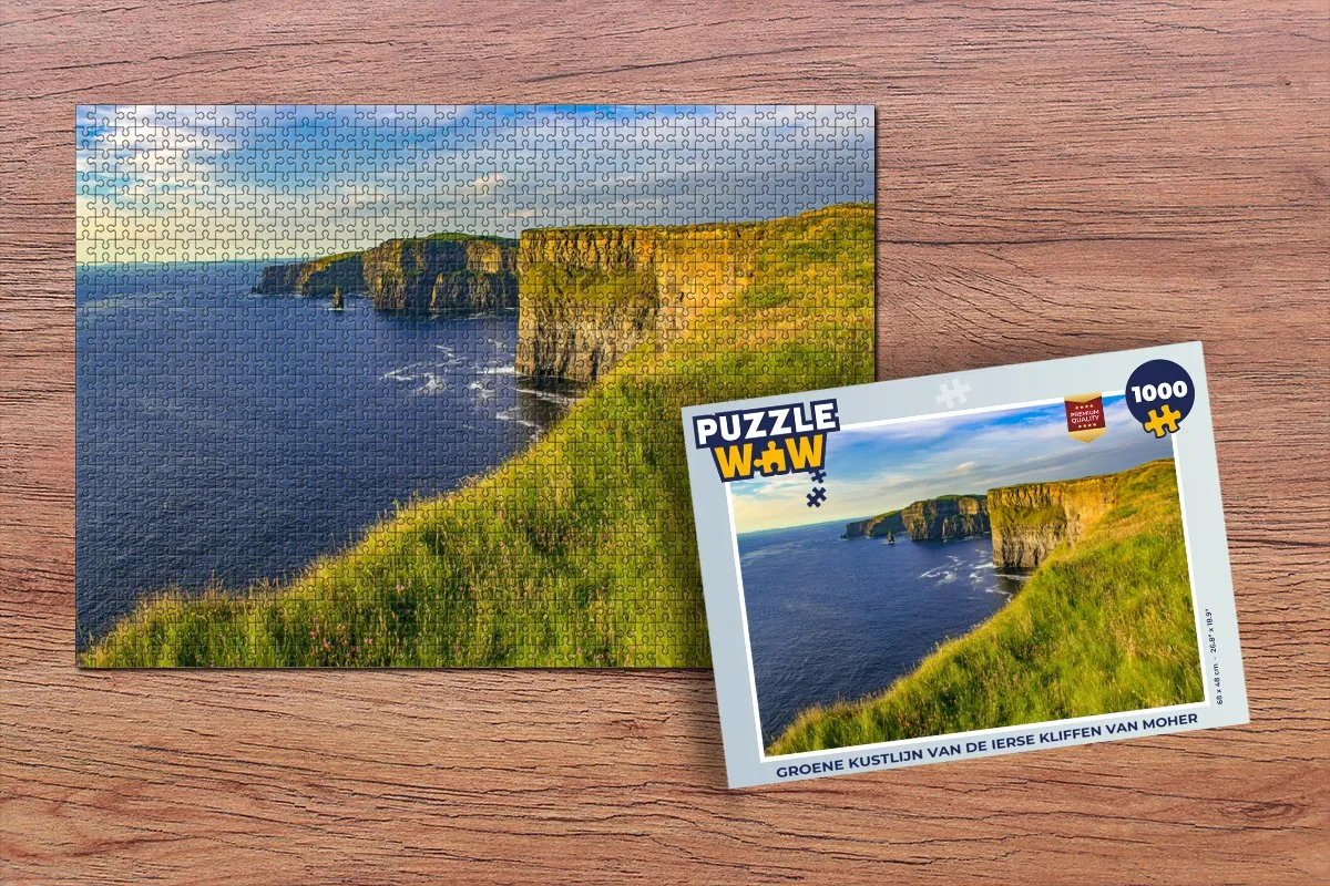 PuzzleWow Legpuzzel Ierse Kliffen van Moher 1000 Stuks - Multicolor