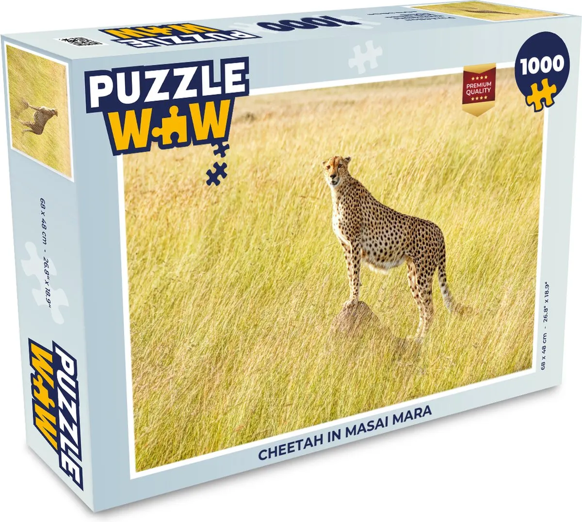 PuzzleWow Cheetah in Masai Mara Legpuzzel 1000 Stuks