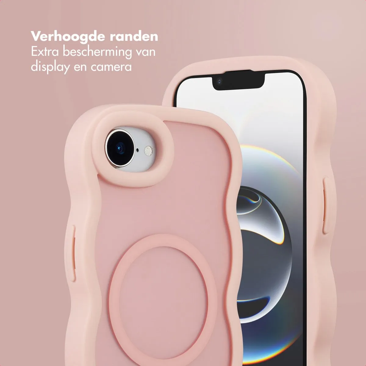 Selencia Wavy Case iPhone 16 - Roze