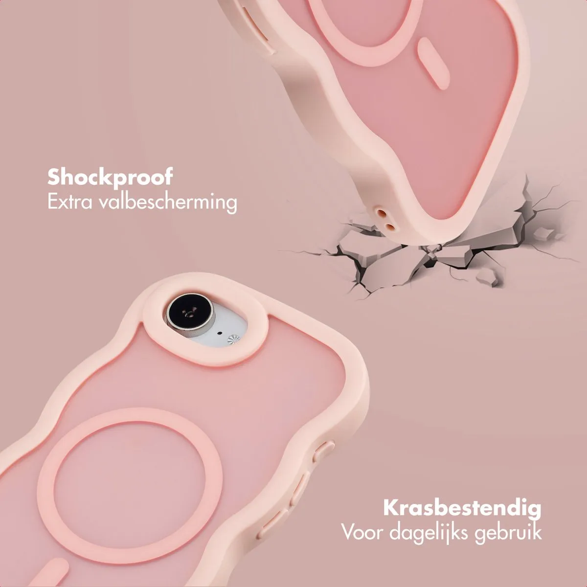 Selencia Wavy Case iPhone 16 - Roze - afbeelding 6 van 6