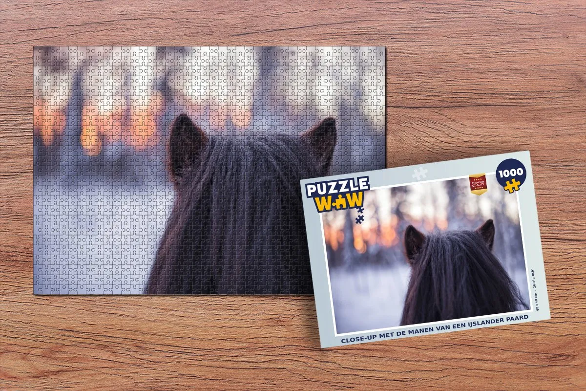 PuzzleWow Close-up IJslander Paard Legpuzzel 1000 Stuks - Multicolor