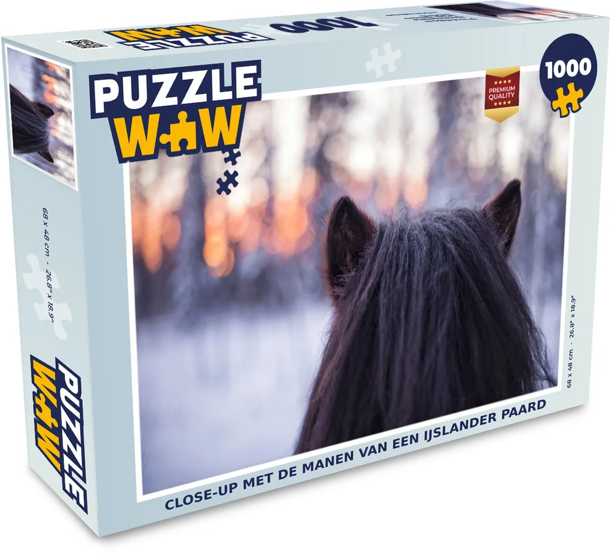 PuzzleWow Close-up IJslander Paard Legpuzzel 1000 Stuks