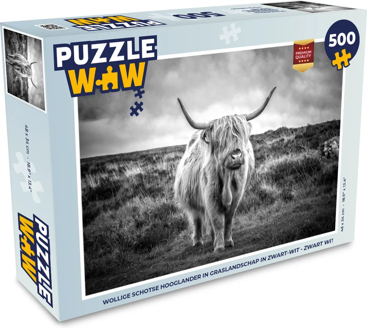 PuzzleWow Schotse Hooglander Legpuzzel 500 Stuks - Multicolor