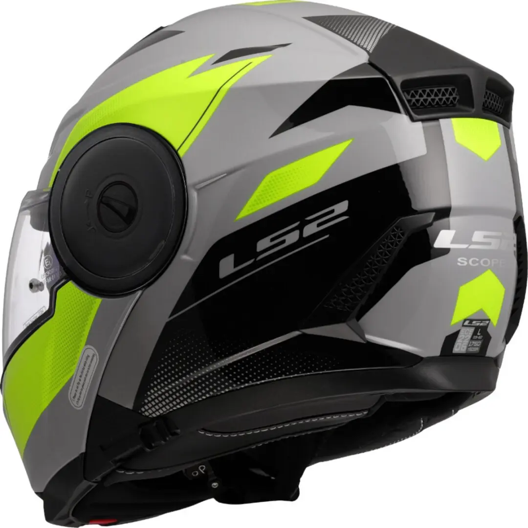 LS2 FF902 Scope II Systeemhelm - XXL - Grijs/Geel