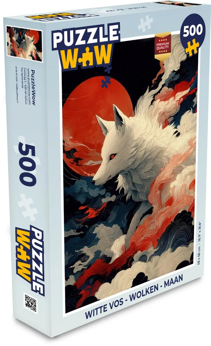 PuzzleWow Vos Wolken Maan Legpuzzel 500 Stuks