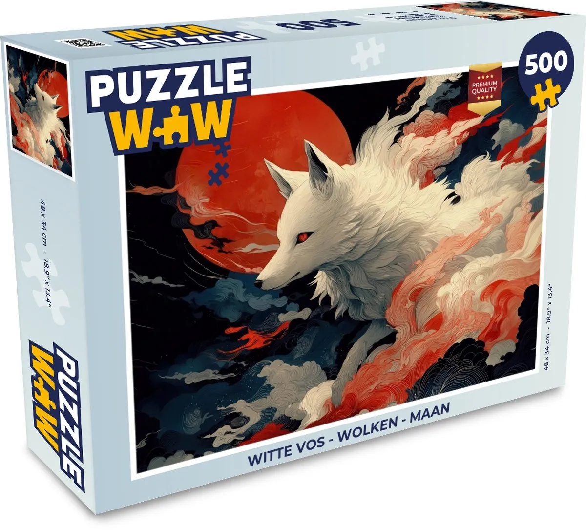 PuzzleWow Vos Wolken Maan Legpuzzel 500 Stuks
