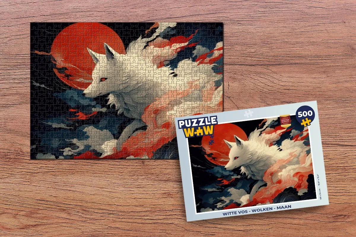 PuzzleWow Vos Wolken Maan Legpuzzel 500 Stuks