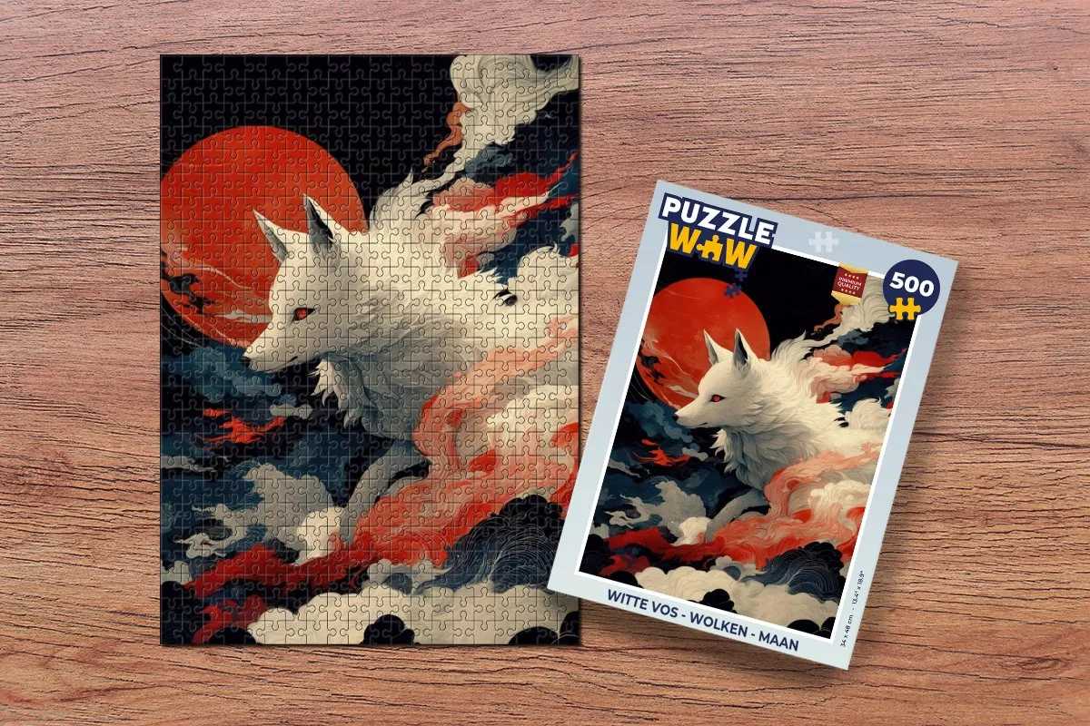 PuzzleWow Vos Wolken Maan Legpuzzel 500 Stuks