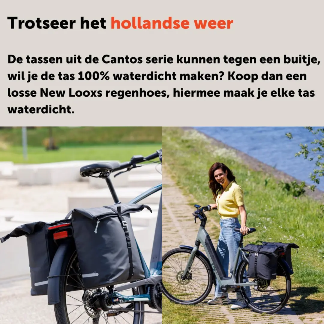 New Looxs Cantos Double Dubbele Fietstas 36L - Zwart - afbeelding 6 van 6