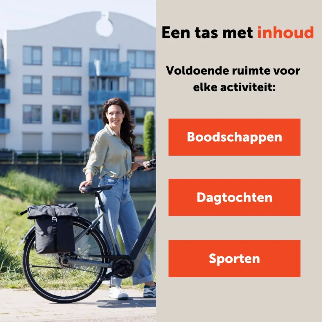New Looxs Cantos Double Dubbele Fietstas 36L - Zwart - afbeelding 4 van 6