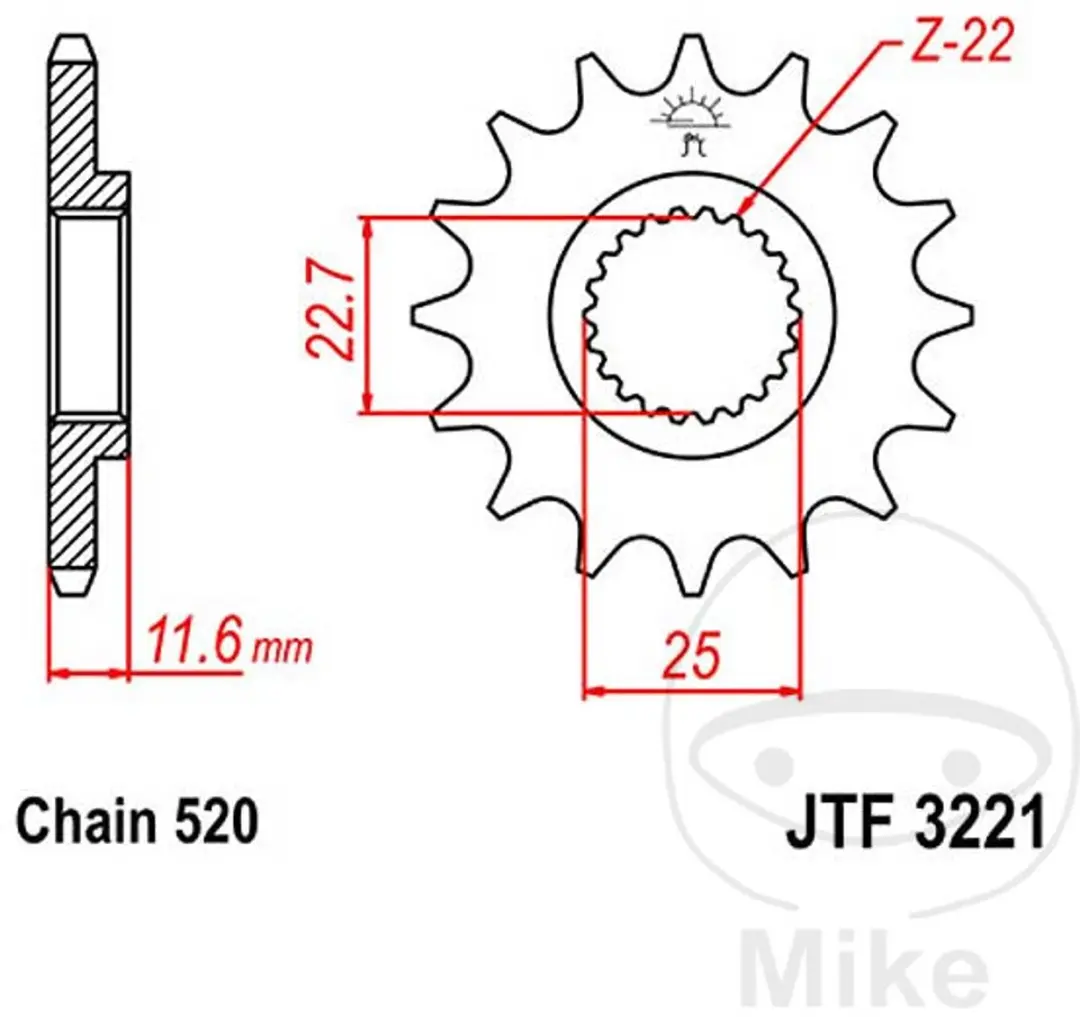 JT Sprockets JTF3221.11 Pignon 11 Tanden