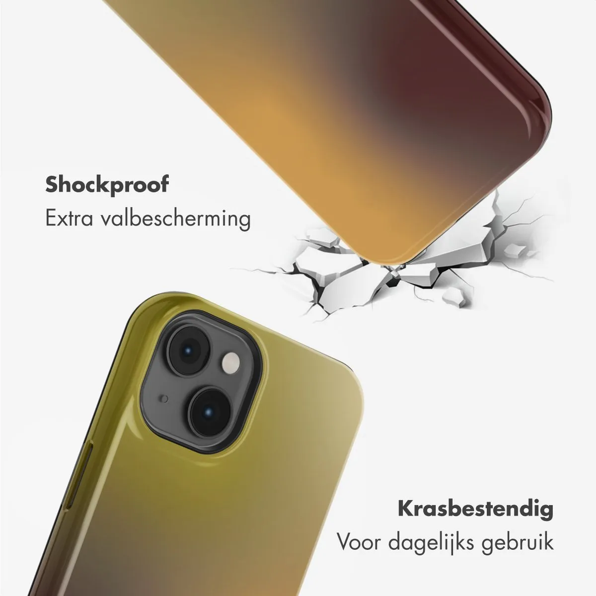 Selencia Hoesje iPhone 14 Gradient Olive Dust - MagSafe