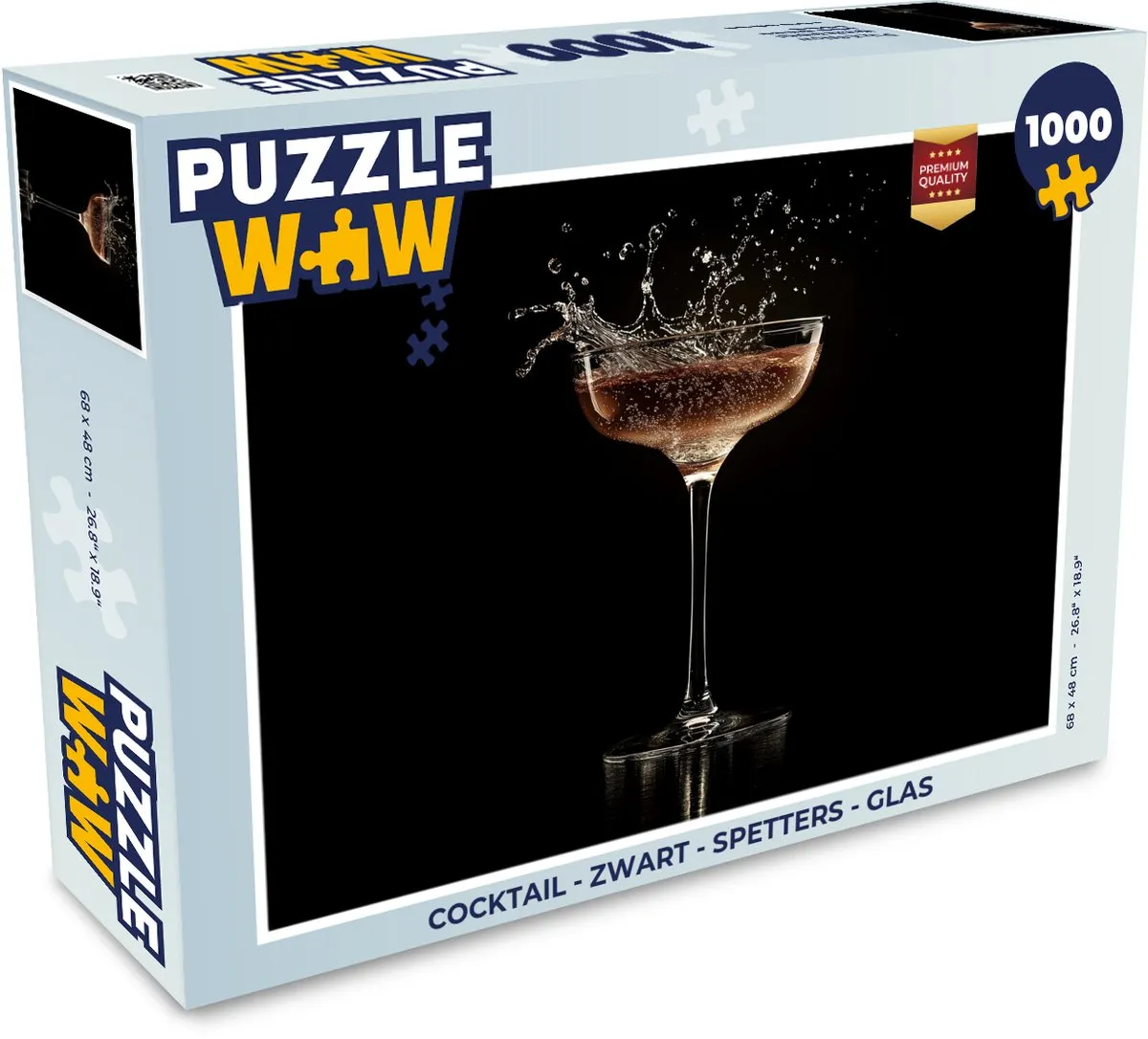 PuzzleWow Cocktail Spetters Legpuzzel 1000 Stuks - Zwart