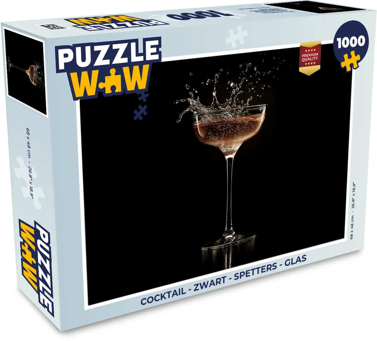 PuzzleWow Cocktail Spetters Legpuzzel 1000 Stuks - Zwart