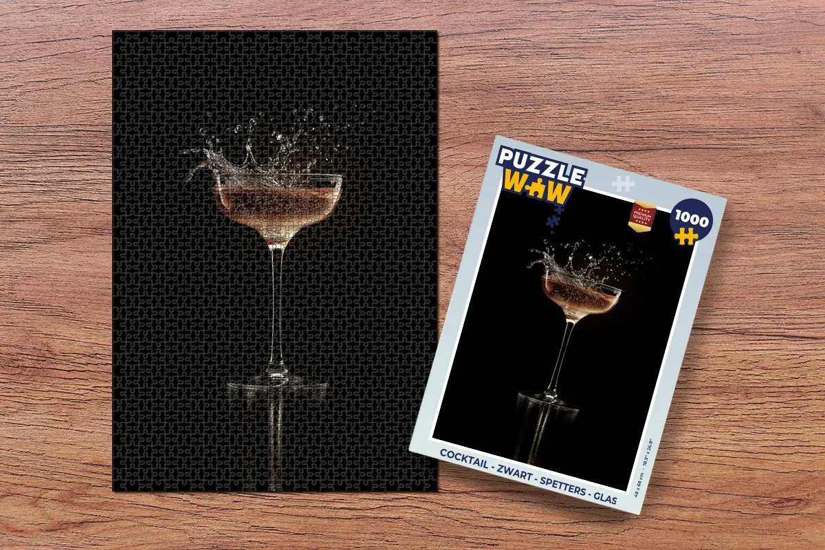 PuzzleWow Cocktail Spetters Legpuzzel 1000 Stuks - Zwart