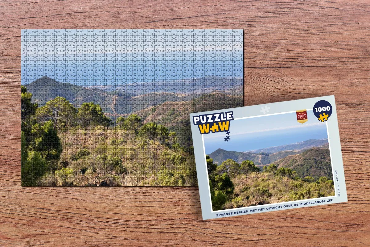 PuzzleWow Legpuzzel Spanje - Zee - Berg 1000 Stuks - Multicolor