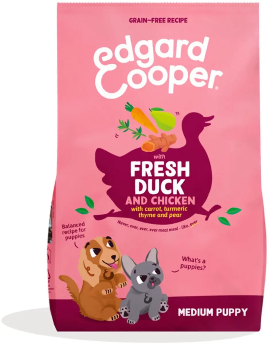 Edgard & Cooper Medium Puppy Eend Kip 1kg